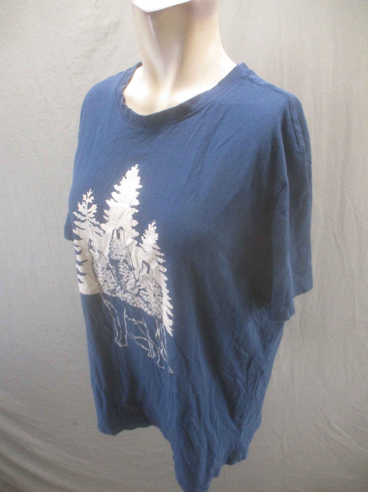 Dip Size L Mens Navy Blue Print 100% Organic Cotton Casual Comfy TShirt 864 gallery