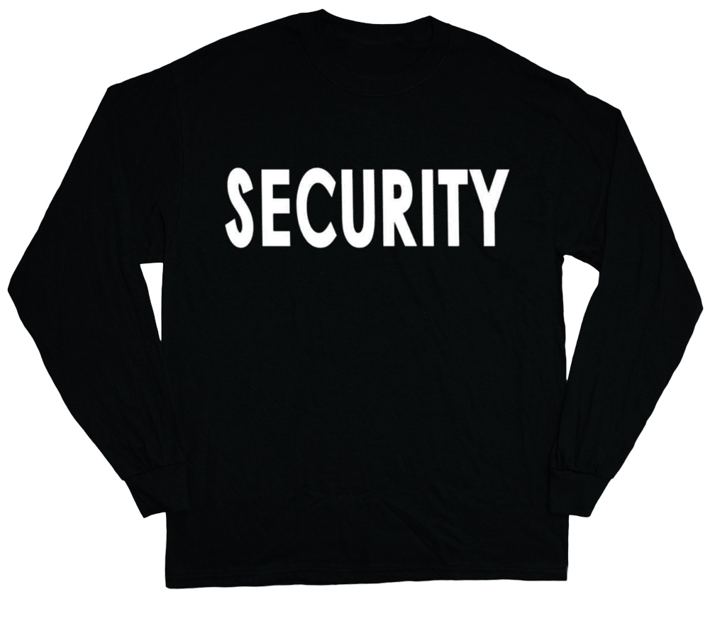 long sleeve t-shirt for men security design uniform costume tee shirt