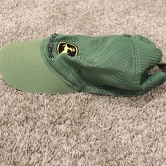 John Deere Strapback hat Cap Mesh Green Yellow Patch Adjustable One Size