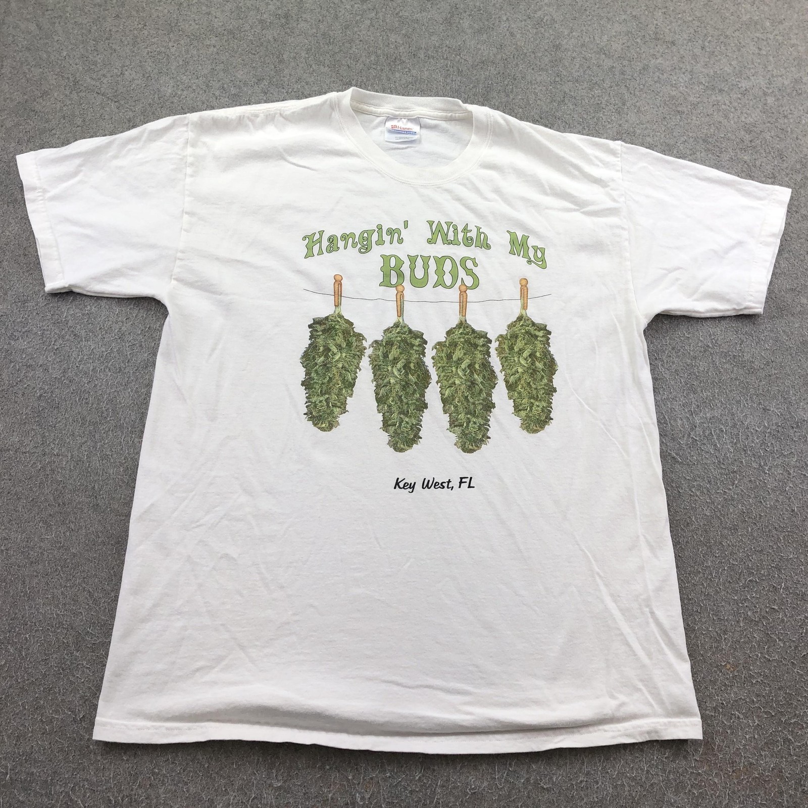 Vintage Weed Shirt Mens Large White Hanes Key West Hangin With My Buds Graphic gallery