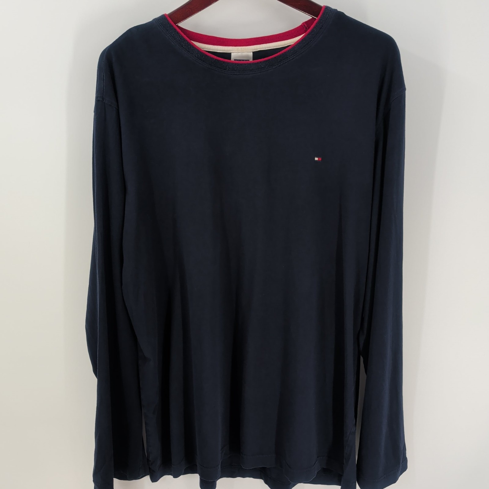 Tommy Hilfiger Long Sleeve Crew Neck Modern Classic T-Shirt Navy Blue Size XL gallery