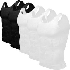 Mens Slimming Compression Shapewear Tank Top Tummy Control Thermal Vest 5 Pack