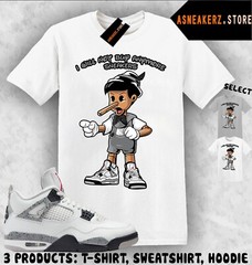 Tee Shirt Matching AJ 4 White Cement 2025 To Match Sneaker Sneakerhead Pinocchio