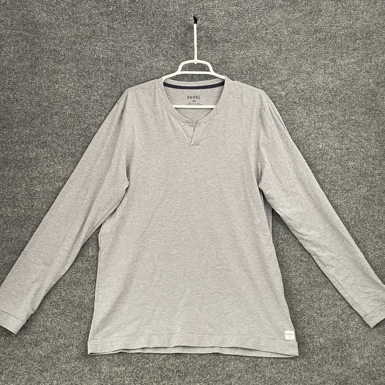 Rhone Element Lounge Henley Shirt Men’s Sz L Long Sleeve Casual Gray