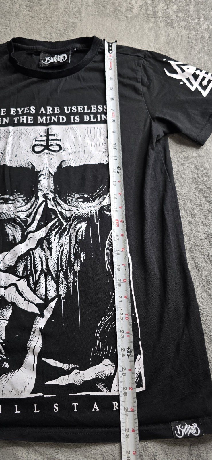 Killstar Shirt Mens Medium Black Mind Is Blind Skull Full Graphic Goth Punk S/S gallery