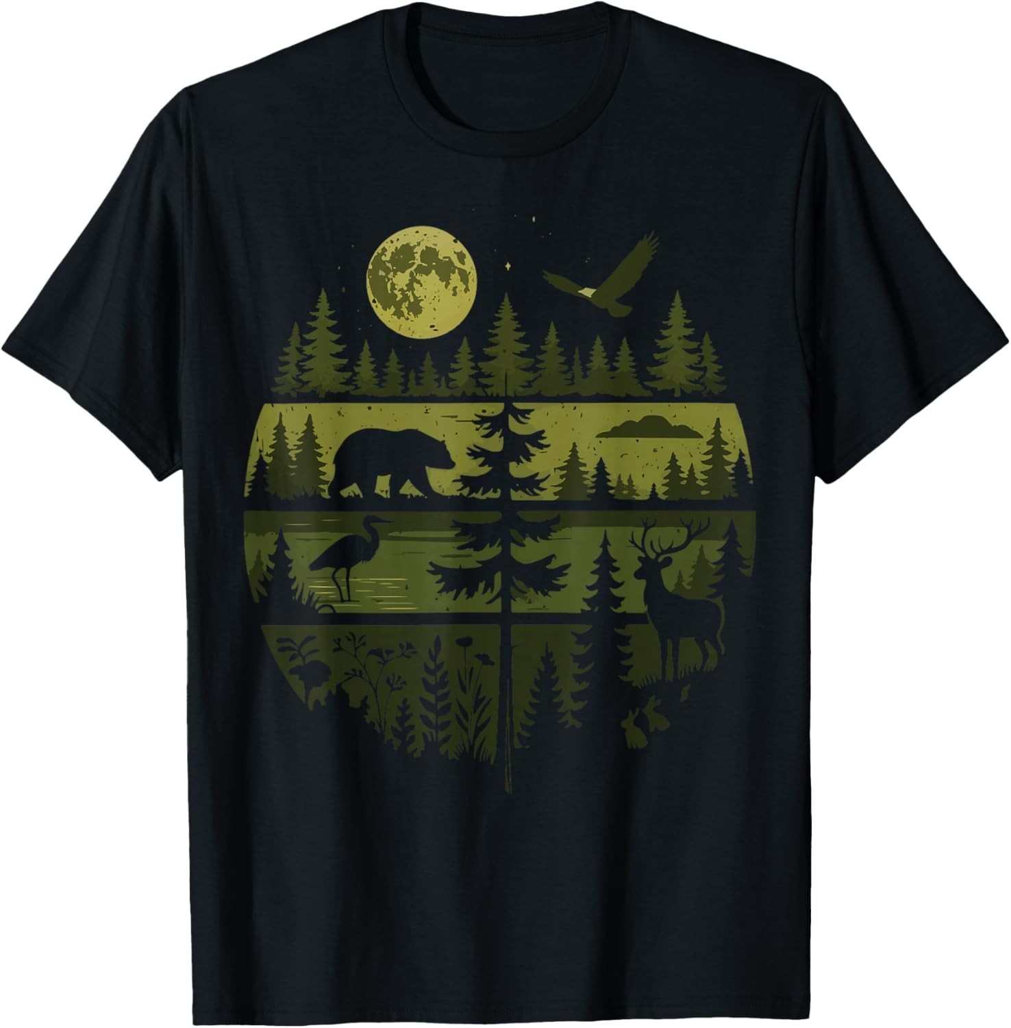Forest Retro Nature Wildlife Outdoor T-Shirt unisex T-Shirt