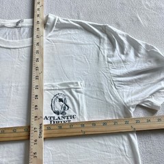 Atlantic Drift Oyster Roast Tuxedo Graphic T Shirt White Pocket Tee Made in USA