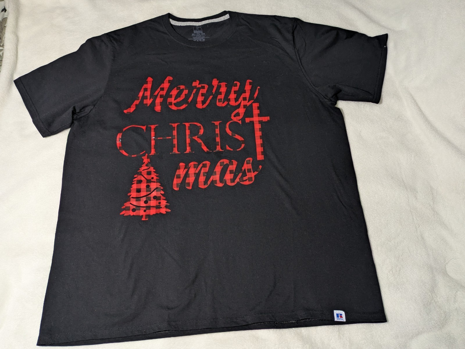 Russell Athletic XXL Custom Merry Christmas Graphic T-Shirt