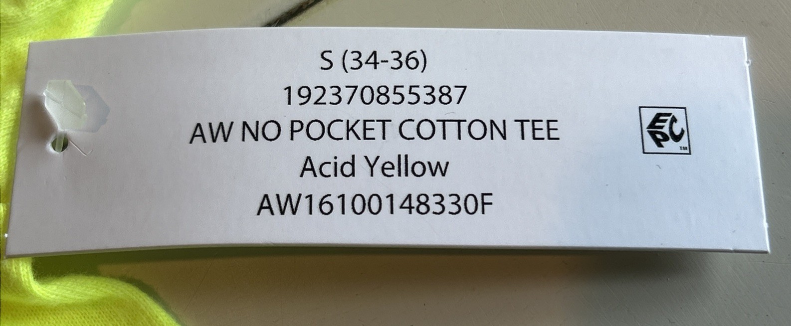 Athletic Works Loose Fit No Pocket Cotton Tee Men Sz S (34-36) NWT Acid Yellow gallery