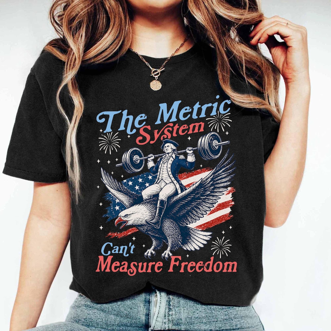 Metric System Cant Measure Freedom Shirt, Funny Founding Father Gym Tee Gift gallery