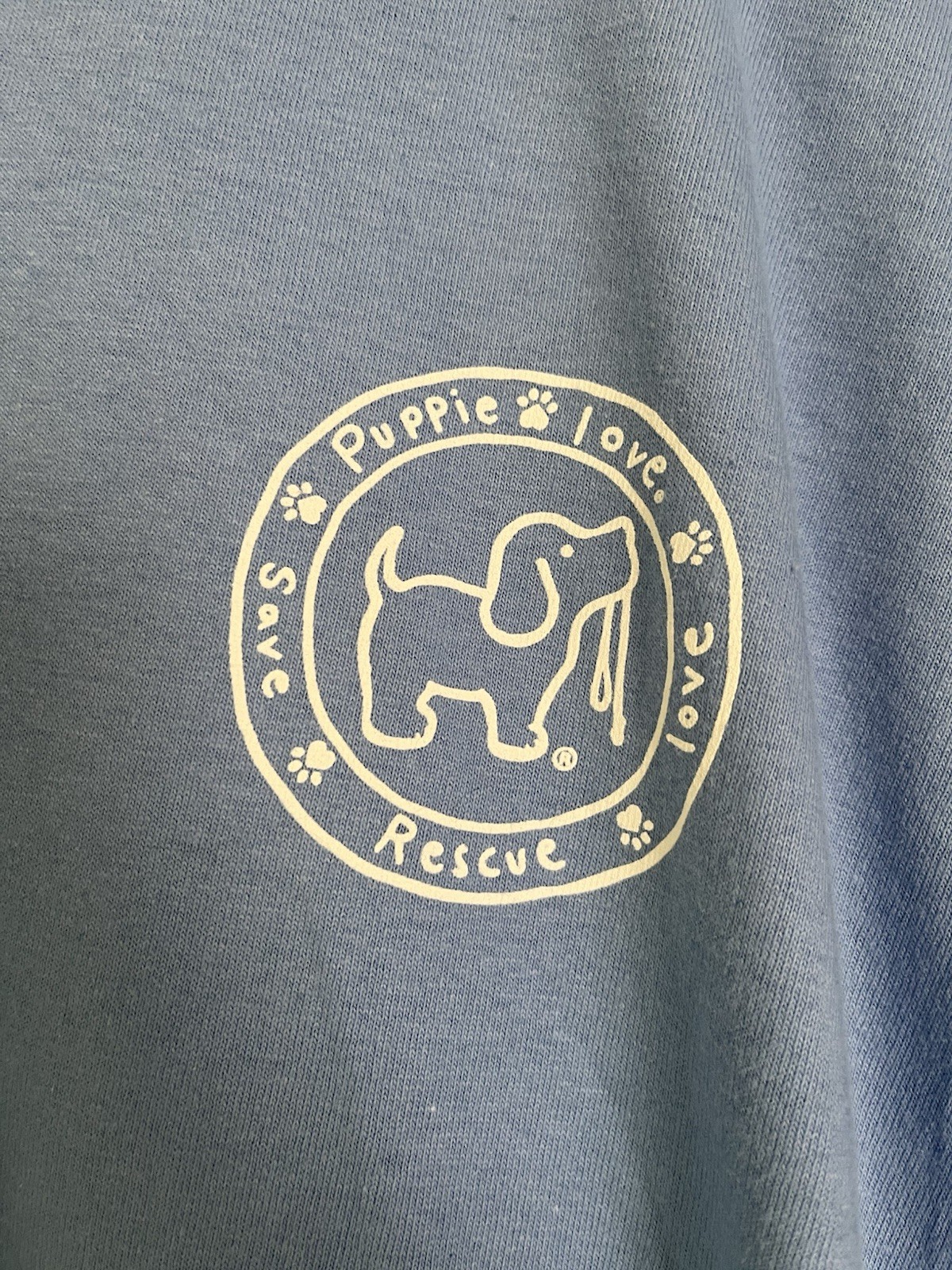 Puppie Love Rescue Men’s T-shirt Size XXL Light Blue-LA Strong Dog Graphic gallery