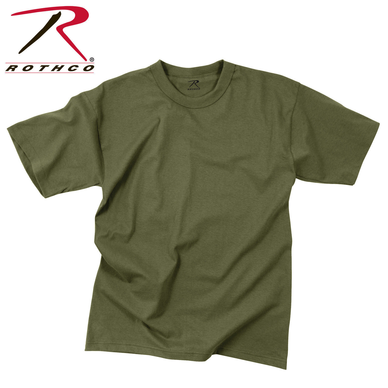 ARMY SOLID OD GREEN OLIVE DRAB PLAIN MENS ROTHCO T-SHIRT S M L XL 2X 3X 4X gallery