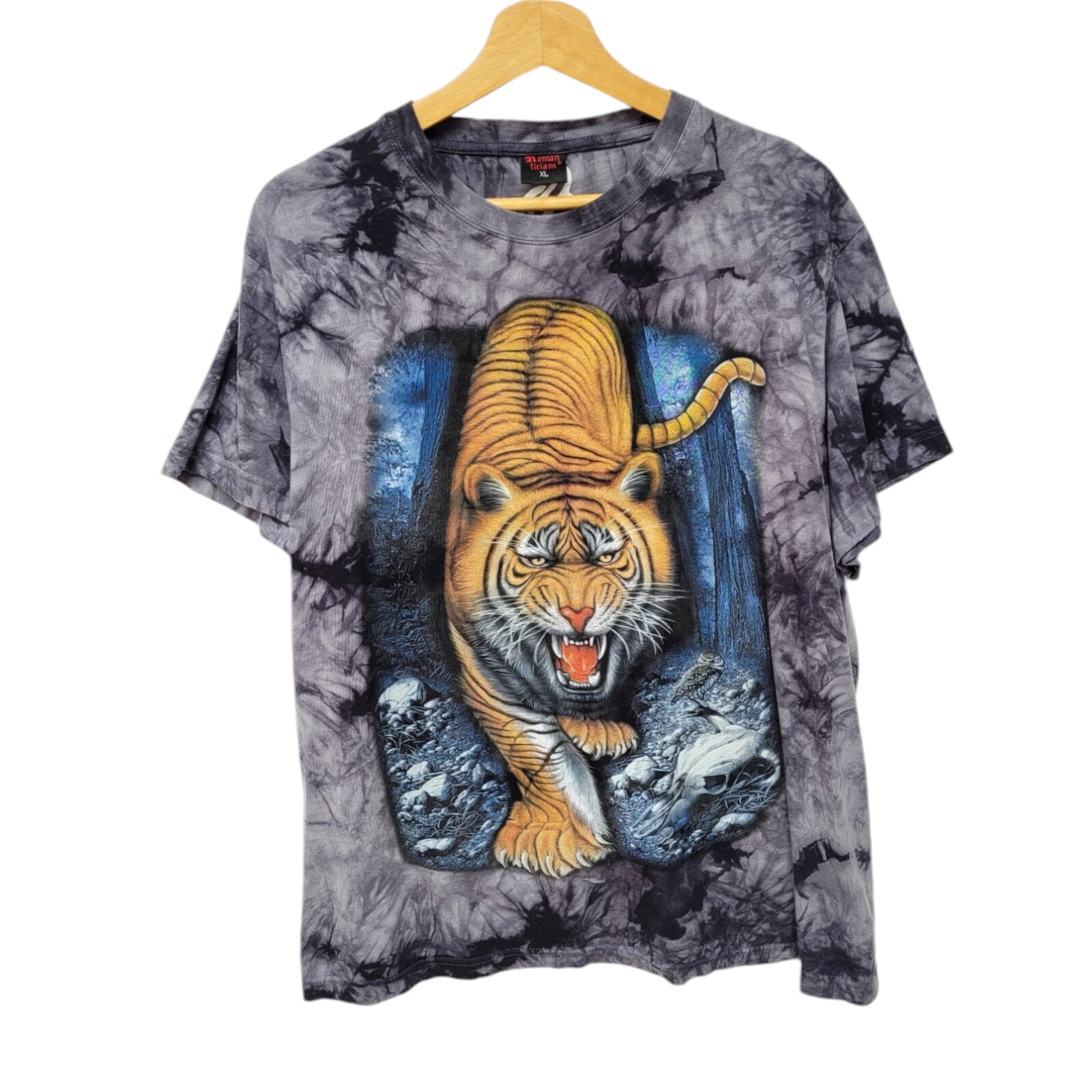 Retro Tiger Tye Dye T-Shirt Animal Print – Size M