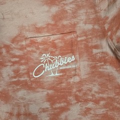 CHUBBIES The Utah Weekends Only T-Shirt Mens XL Pink Tie Dye Pocket Logo