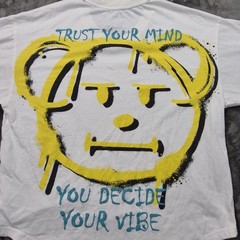 SmileyWorld Shirt Mens Medium White Graphic Bear Trust Your Mind Vibe Quote