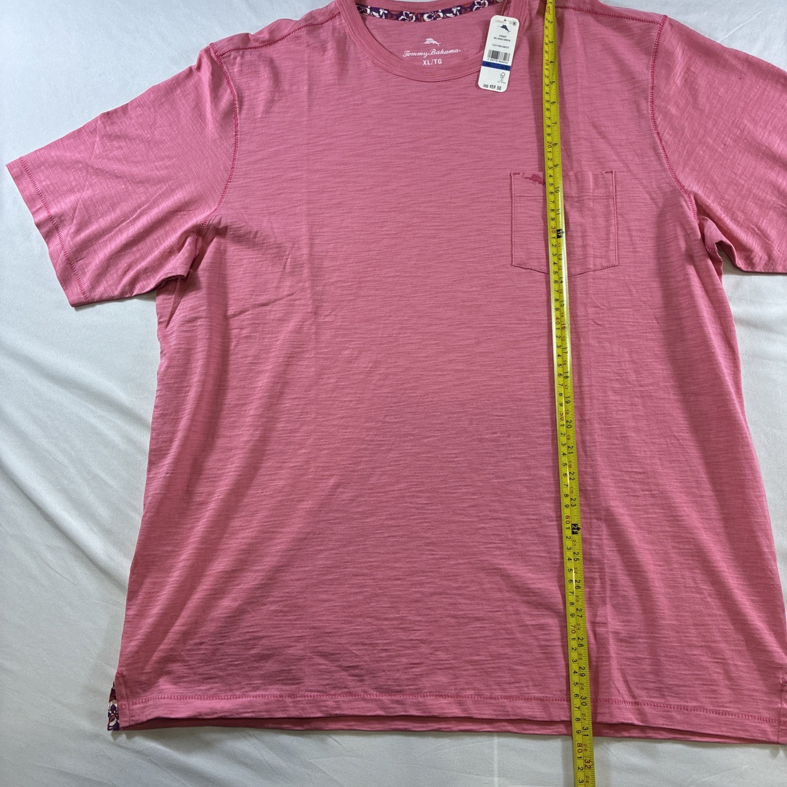 Tommy Bahama Bali Beach Crew Neck Shirt Men’s XL New Pink Confetti gallery