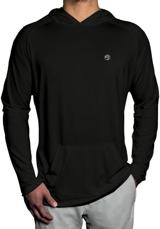 Men’s Hooded Sun Shirt UPF 50+ Long Sleeve Fishing Shirt SPF Rash Guard