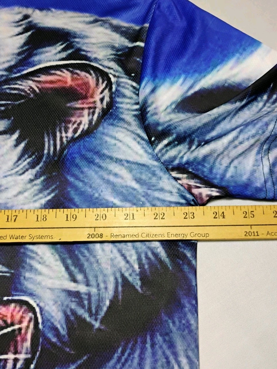 (L/XL)White Tiger With Cub Graphic Tee Blue (Unbranded) Poly Blend Fabric gallery