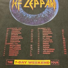 Def Leppard 7 Day Weekend Tour 1992 Vintage T Shirt XL Giant Tag Single Stitch L