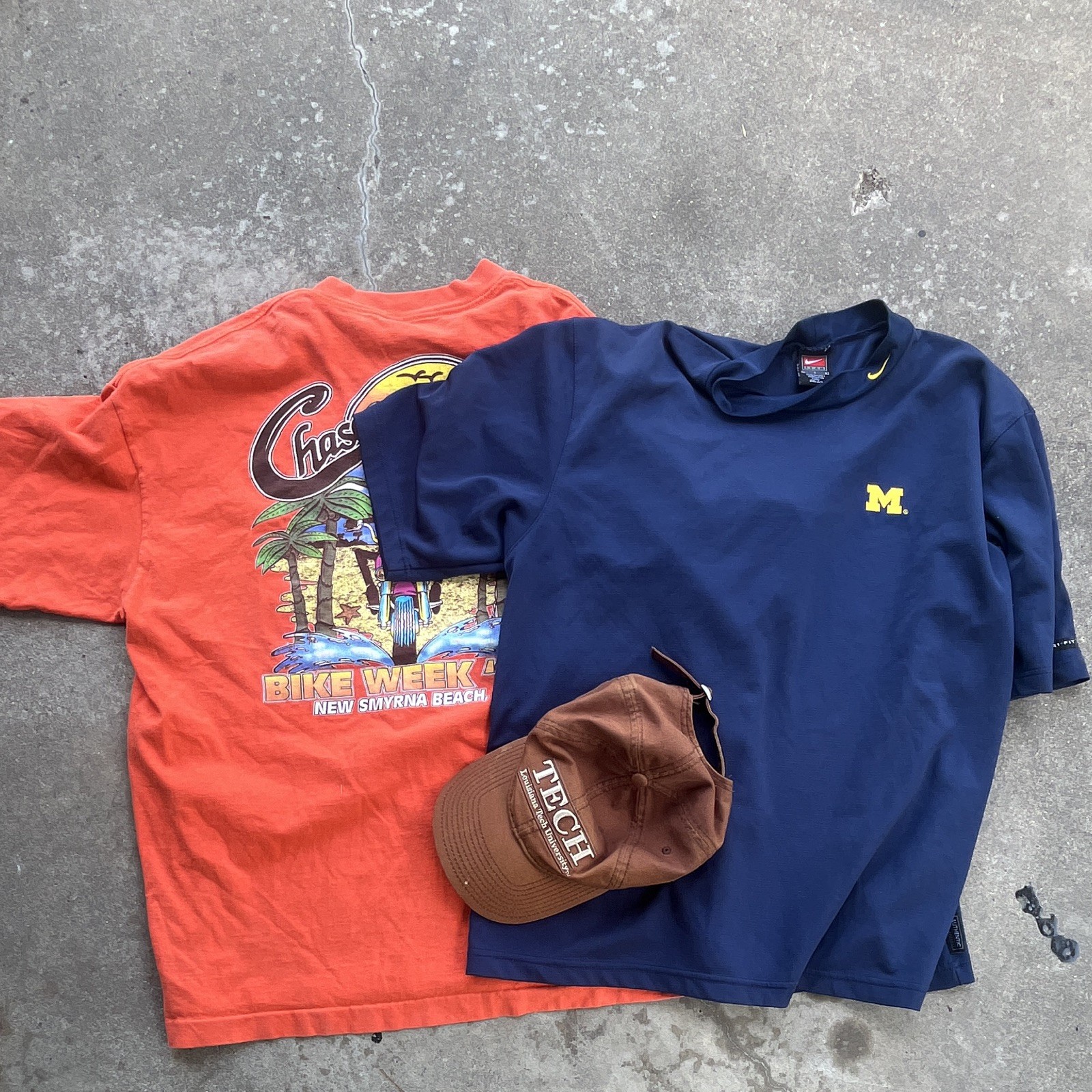 Tee Jays Vintage 90s Men's XXL Orange Cotton Graphic Pocket Bike Week '98 Tee gallery