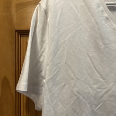 EXPRESS V-Neck Tee Solid WHITE T-Shirt, Pima Cotton/spandex size L