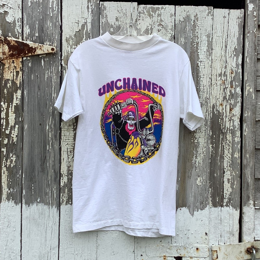 Vintage 80’s / 90’s “UNCHAINED” – MOTO Graphic Tee Sz M