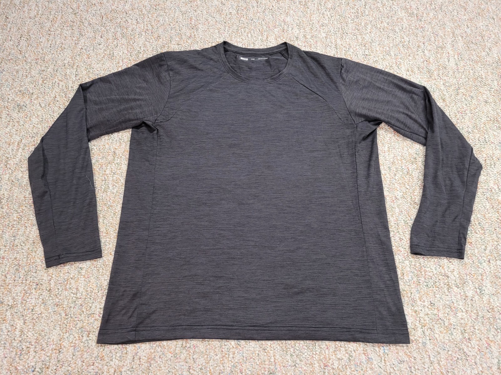 REI Coop Shirt Mens Large Heather Black Long Sleeve Performance Outdoors Hiking