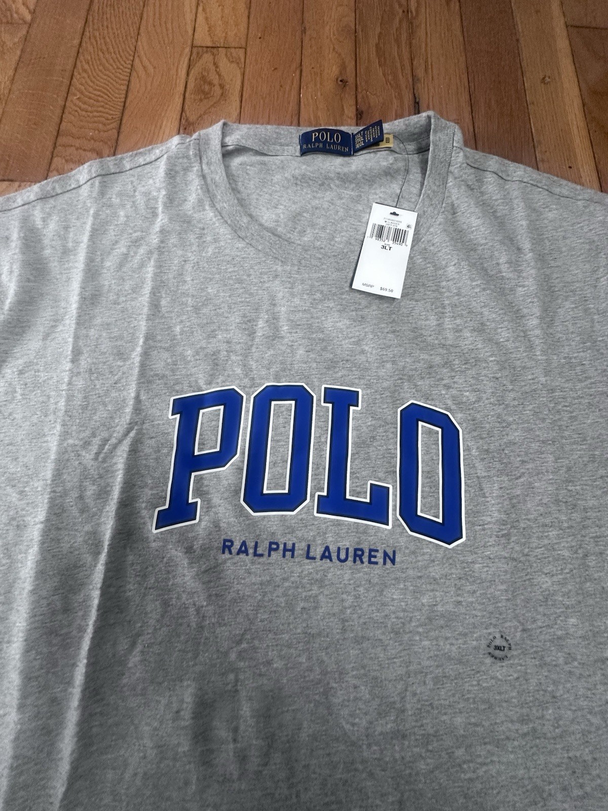 NWT Polo Ralph Lauren 3LT 3XL Tall Logo Basic Cotton Tee Tshirt Grey gallery