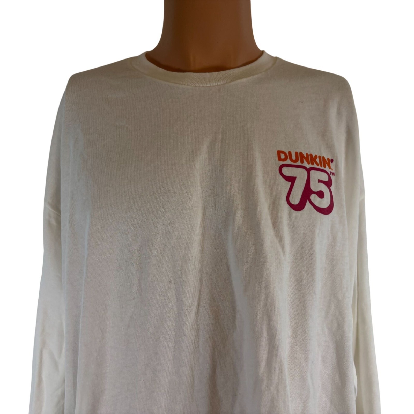 Dunkin Donuts T Shirt Mens Size 2XL White 75h Anniversary Coffee gallery