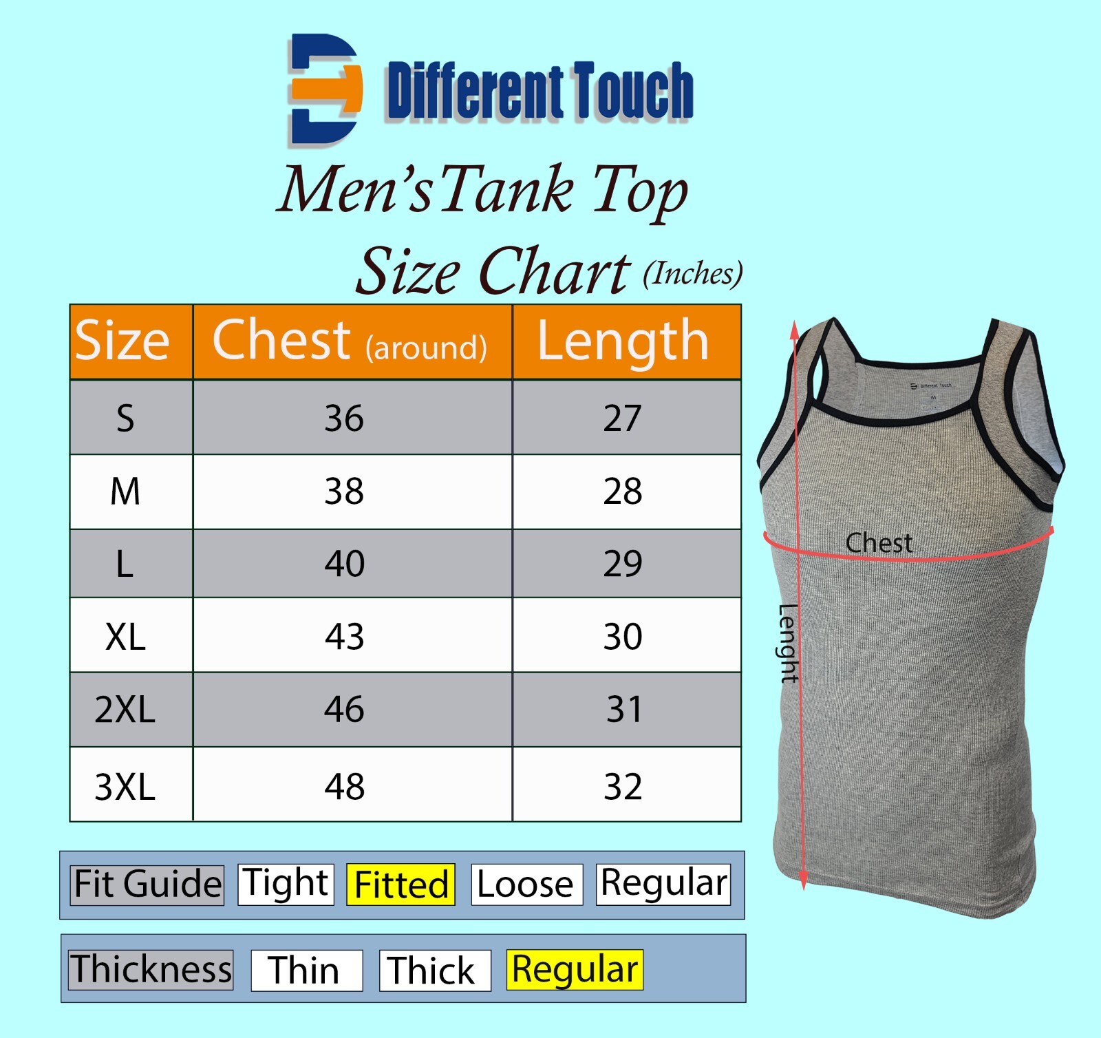 Different Touch Men's G-unit Tank Tops Square Cut Muscle Rib A-Shirts gallery