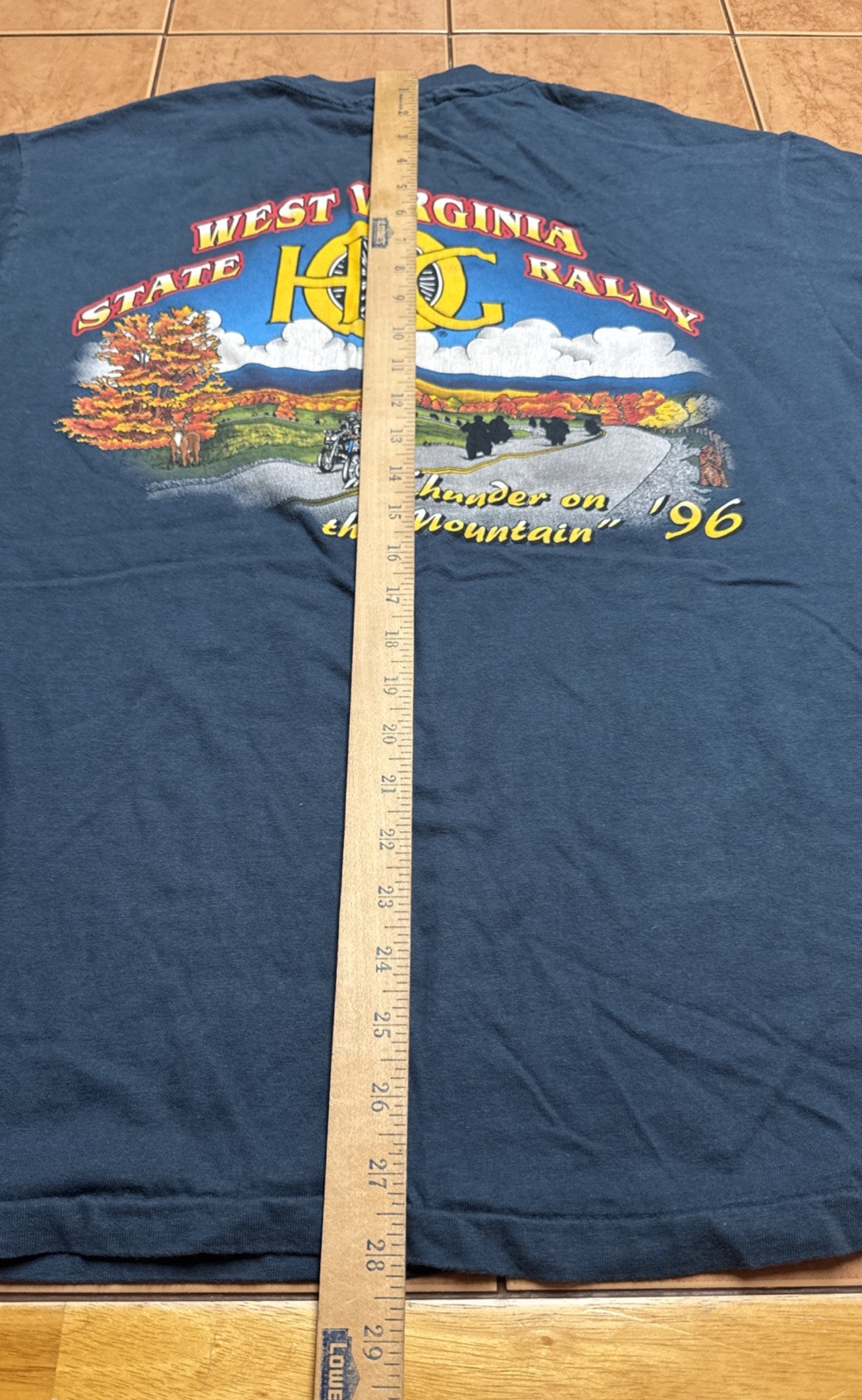 1996 Harley Davidson Single Stitch T-Shirt Sz L West Virginia State Rally Biker gallery