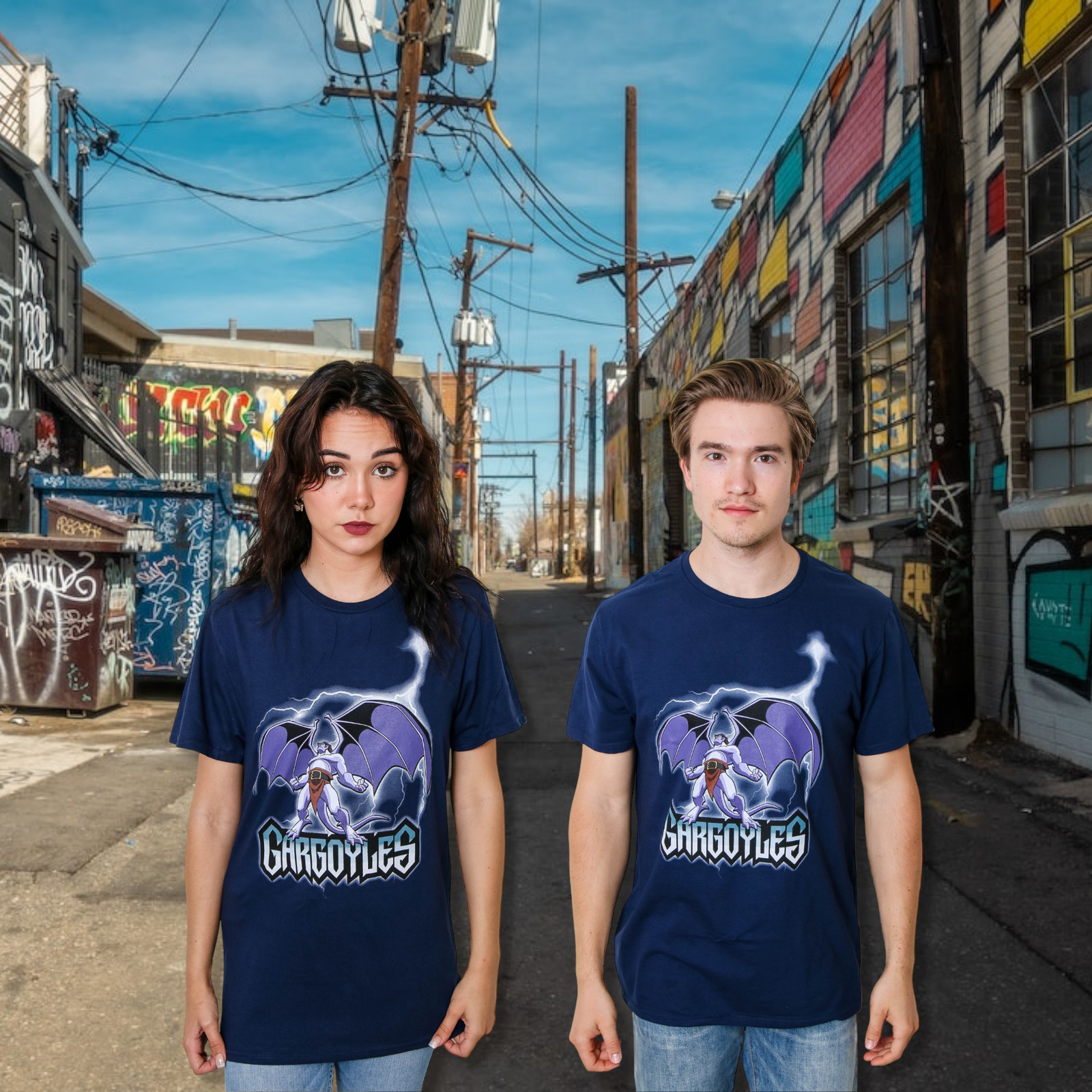 Gargoyles Goliath Thunder Disney 90's Retro Cartoon Adult T-Shirt gallery