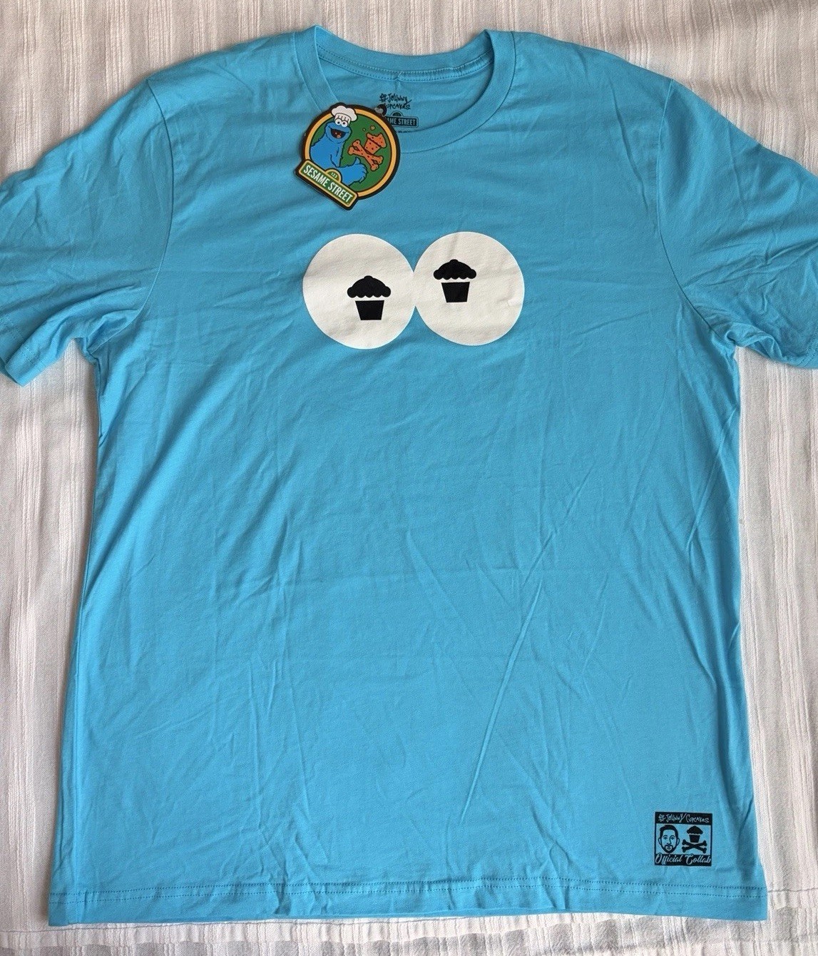 Johnny Cupcakes x Sesame Street Cookie Monster T-Shirt Unisex XL New (23×30.5)