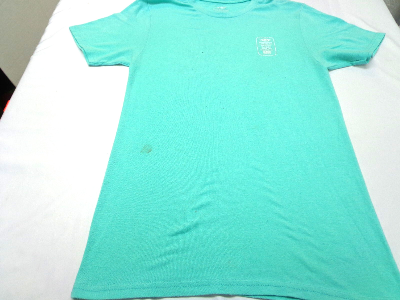 AFTCO Graphic Light Green T Shirt Size Small FLAWS gallery