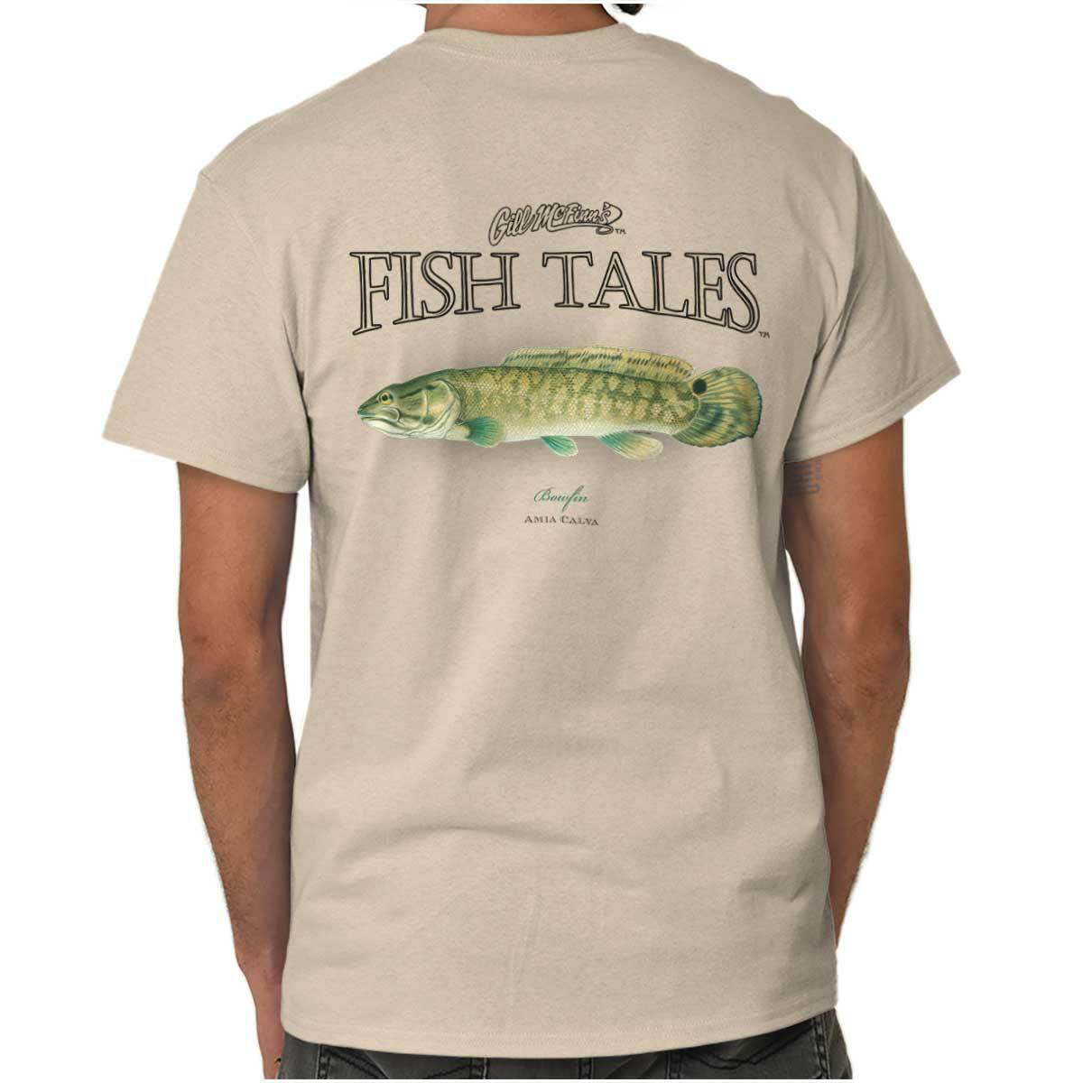 Gill McFinns Bowfin Fishing Hiking Fisherman Womens or Mens Crewneck T Shirt Tee