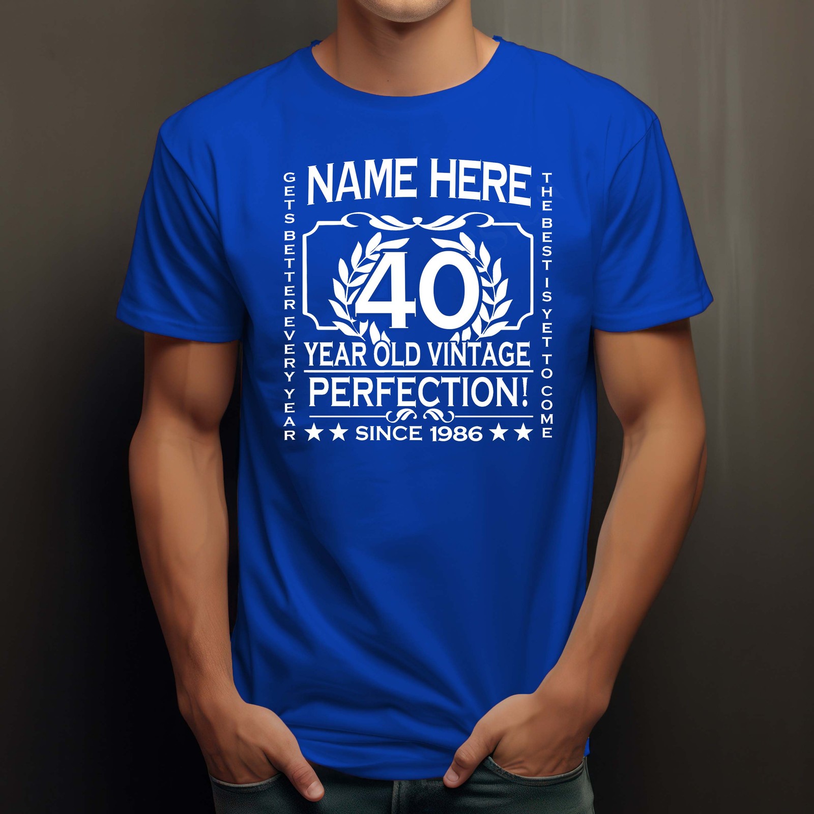 Men's 30th Birthday T-Shirt Classic add NAME, AGE, YEAR 1996 PERSONALISED gallery