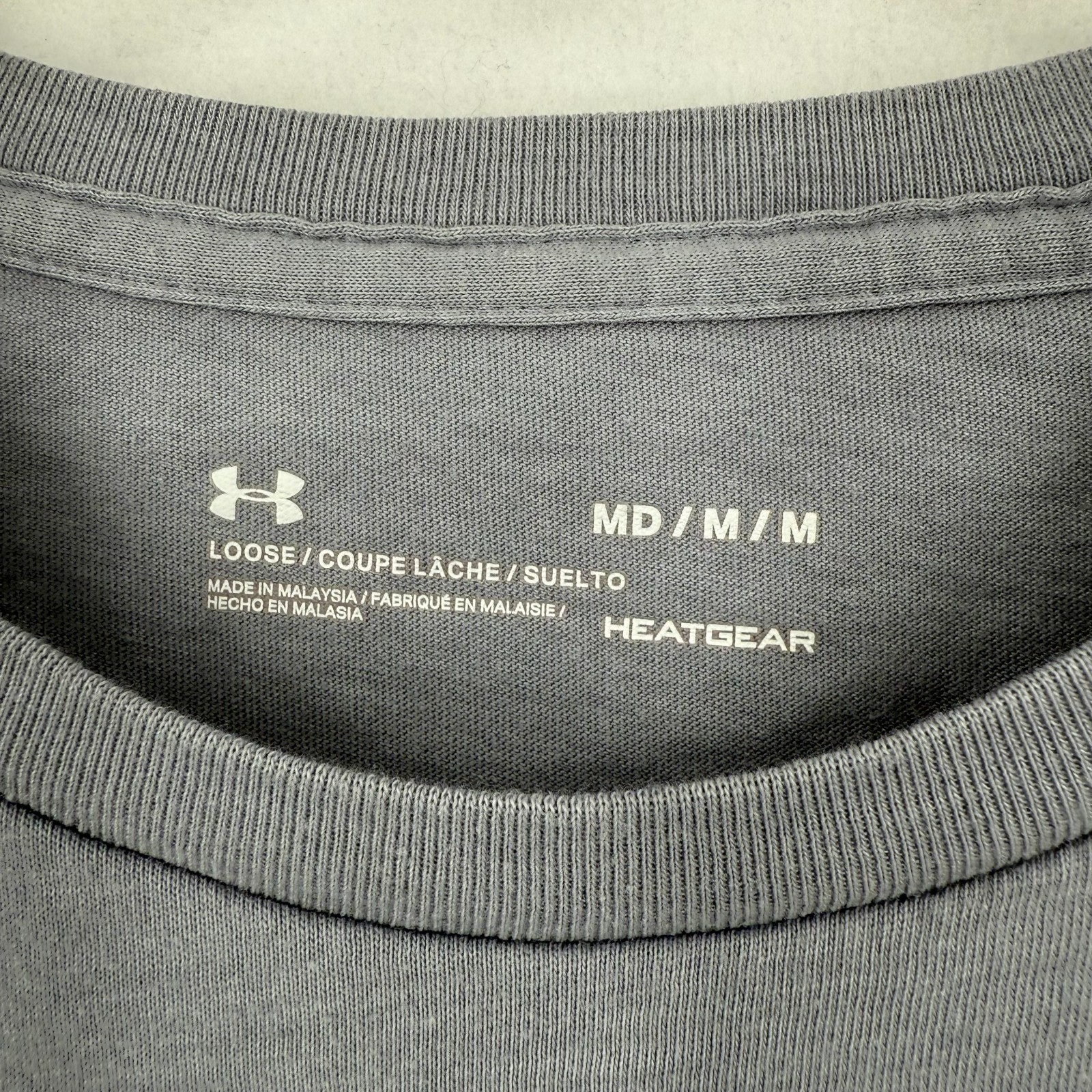 Under Armour Men’s Medium Freedom HeatGear T-Shirt Gray Flag Graphic Loose Fit gallery