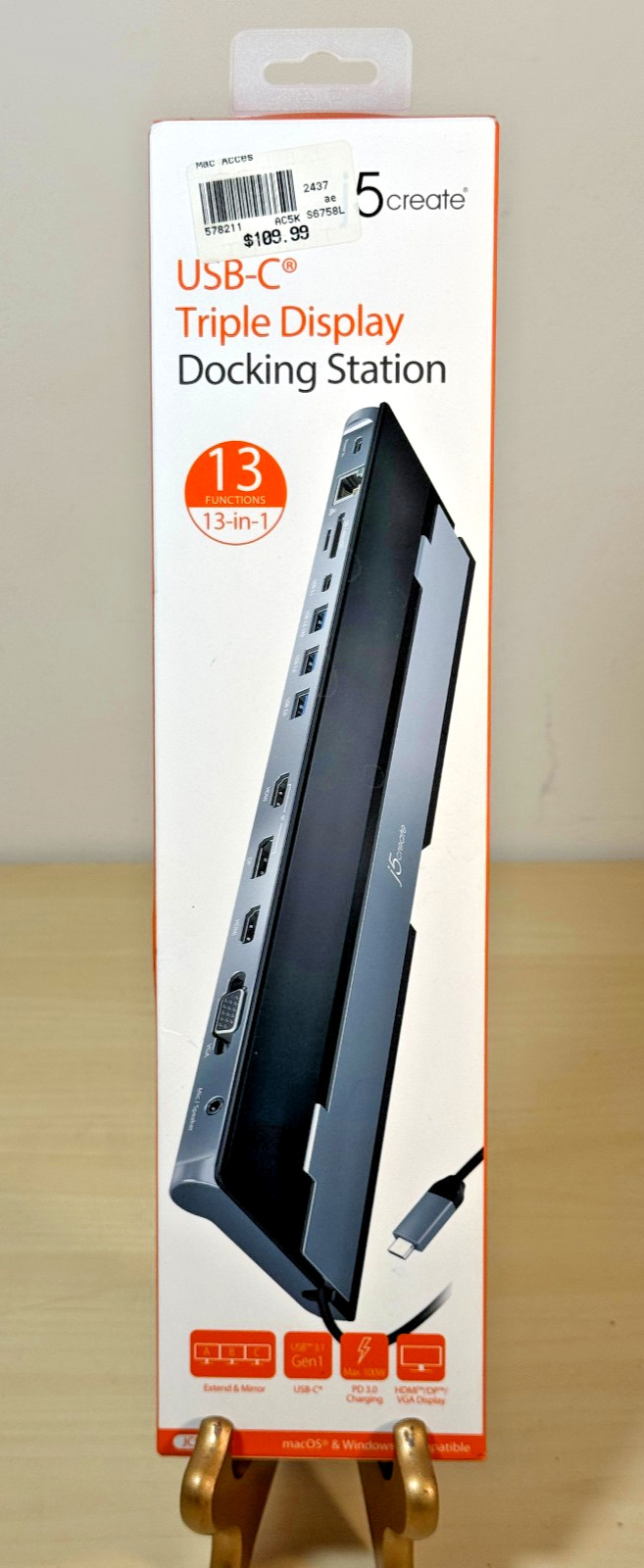 j5create JCD543 USB-C Triple Display – Docking Station with 100W Fast Charging