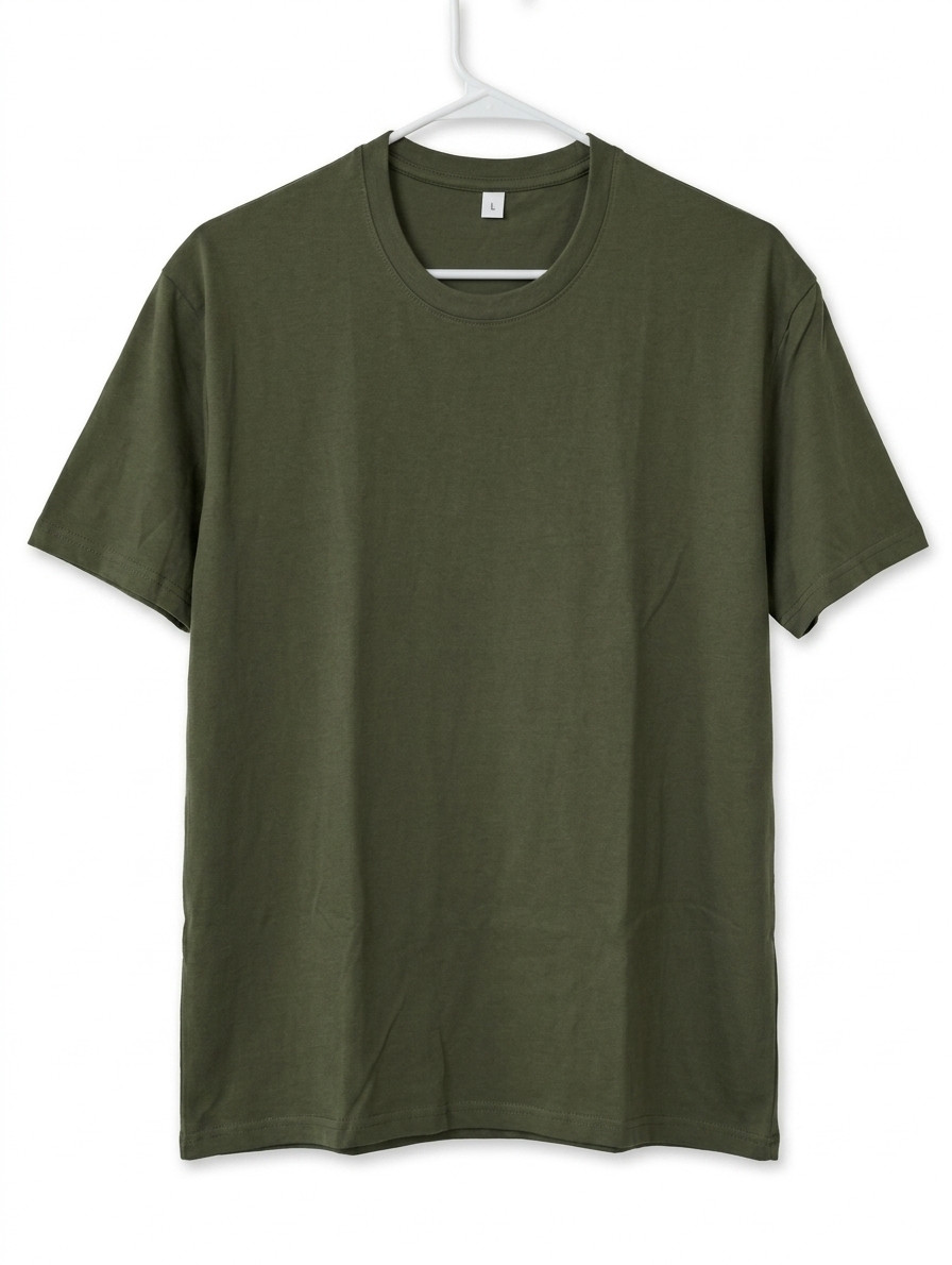 New 100% Cotton T-Shirt 180 GSM Premium Mid-Weight Blank Tee Olive Green Plain gallery