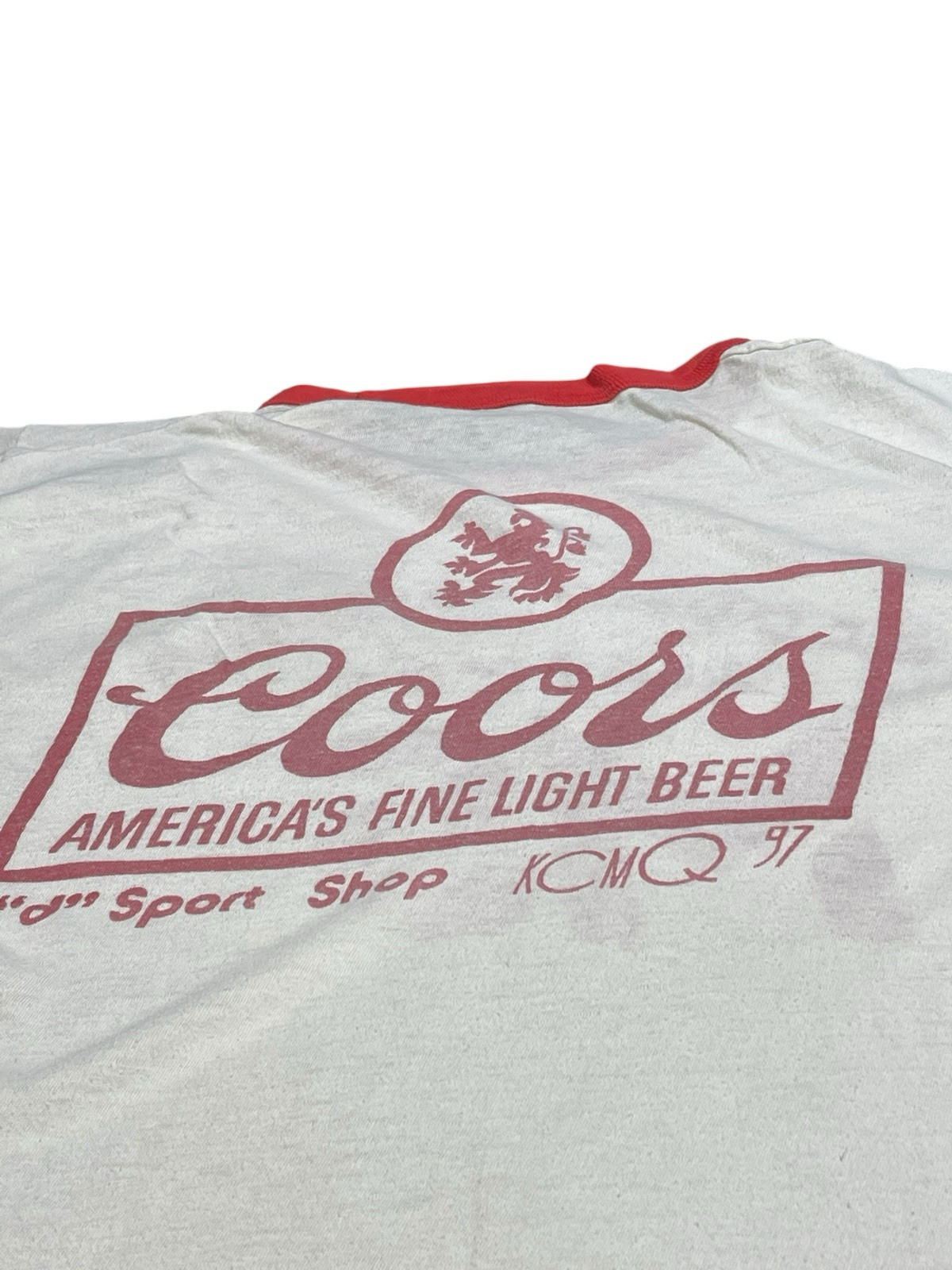 Vintage Second Annual Run For MS Coors Beer T Shirt Men’s Ringer Size 20”x22.5” gallery