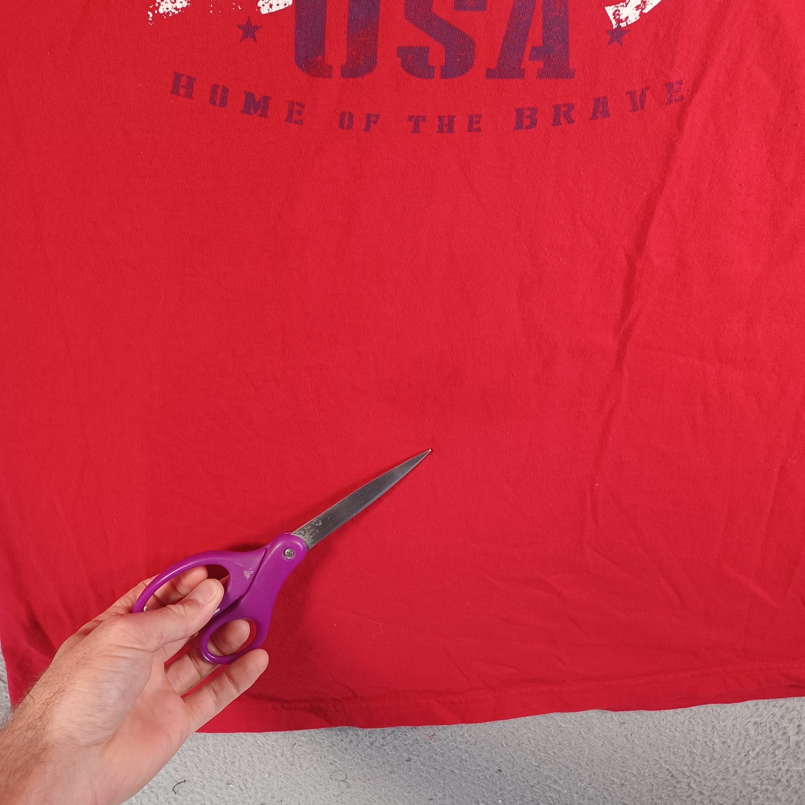 American Flag USA Land Of The Free Home Of The Brave Mens Red T-Shirt Size XL gallery