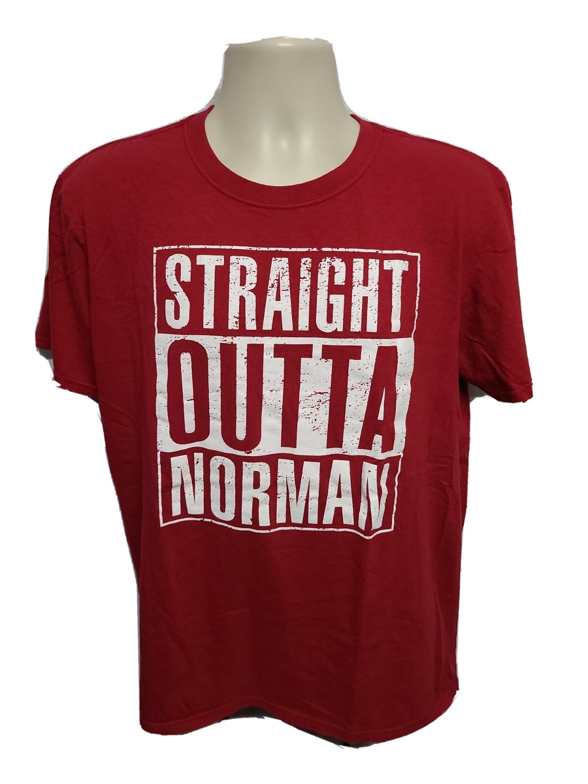 Straight Outta Norman Adult Large Burgundy TShirt