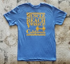 Muscle Beach Venice California Old School Bodybuilding Vintage Logo T-Shirt New