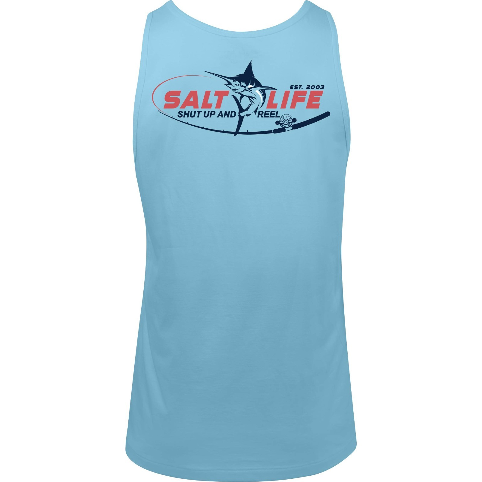 Salt Life Reel Time Cotton Tank Sky Blue L Salty Saltlife Unisex Tank NWT New gallery