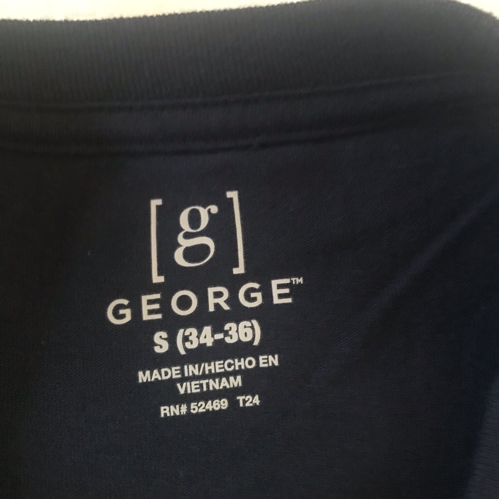 George Men's Long Sleeve Navy Blue Stretch T-Shirt Size S (34-36) Chest 36" NWT gallery