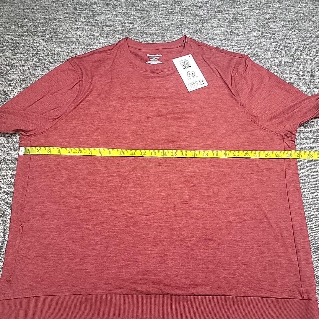 Members Mark Mens Pullover XX-Large Size Burgundy Long Sleeves Top Zip Pocket gallery