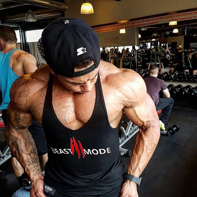 Men Gym Bodybuilding Stringer Clothing Muscle Cotton Y-back Fitness T-shirt Tee