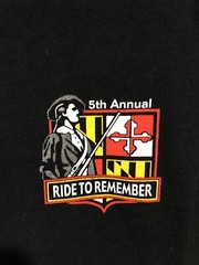 5th Annual Ride to Remember Flag Ride 2005 HD Baltimore Biker T-Shirt Black Sz M