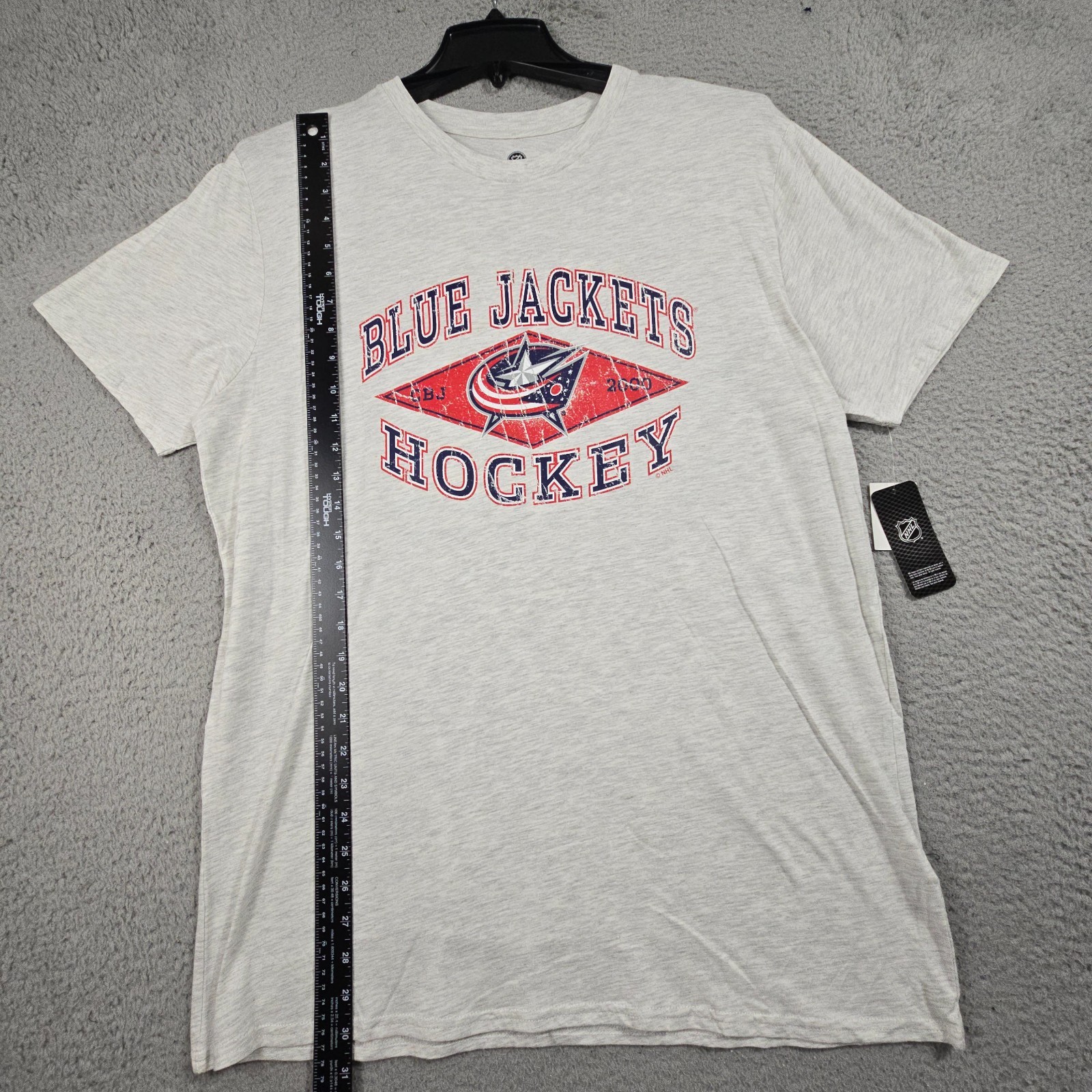 NHL Columbus Blue Jackets Hockey T Shirt Mens XL Gray Casual Ohio Distressed NWT gallery