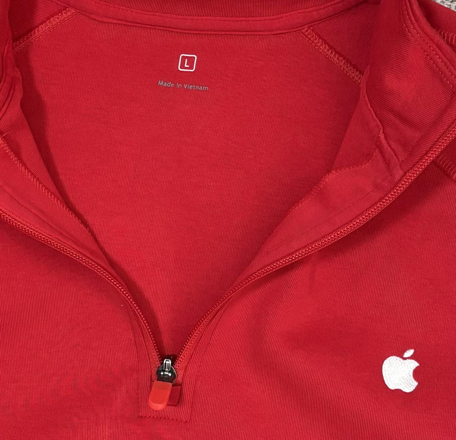 Apple Macintosh 1/4 Zip Jacket Red Long Sleeve Shirt Sweatshirt Top Men’s Large gallery
